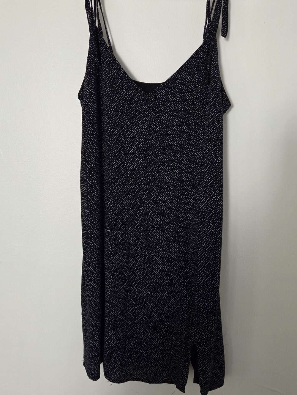 Abercrombie & Fitch Black Ditsy Polka Dot Tie-Strap Slip Dress SIZE SP